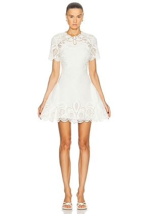 SIMKHAI Morrigan Mini Dress in Ivory - Ivory. Size 8 (also in ).