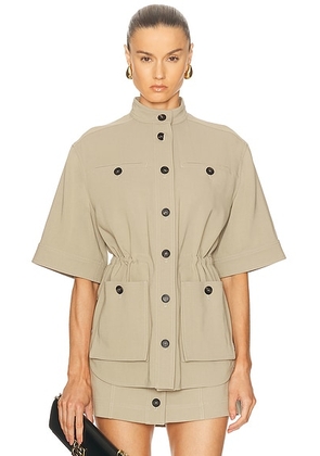 Ferragamo Short Sleeve Jacket in Sand - Beige. Size 40 (also in 38, 42).