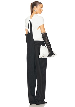 Jean Paul Gaultier Fringed Double Layer Top in White & Black - White. Size 34 (also in 36).