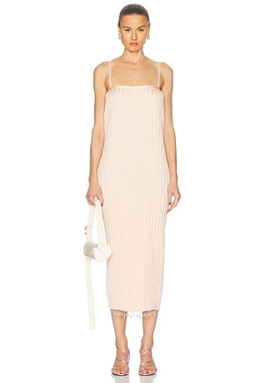 Jil Sander Beaded Rib Knit Dress in Pink Salt - Blush. Size 36 (also in 38, 40).
