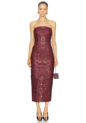 Cult Gaia Raylene Dress in Chianti - Burgundy. Size 0 (also in 4, 6).