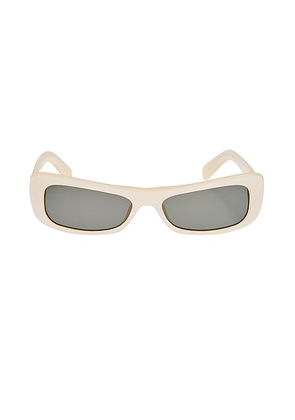 JACQUEMUS Capri Sunglasses in Metallic Pearl  Silver  & Grey - Cream. Size all.