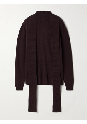 Marie Adam-Leenaerdt - Cutout Wool Turtleneck Sweater - Brown - x small,small,medium