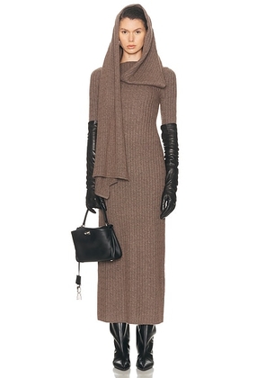 Cult Gaia Natacha Dress in Otter - Chocolate. Size L (also in M, S, XS).