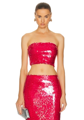 Lapointe Stretch Sequin Tube Top in Rouge - Red. Size 6 (also in ).