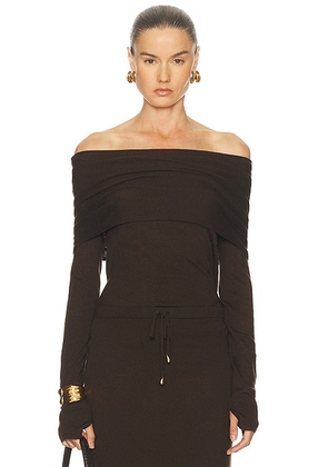 Cult Gaia Andre Top in Dark Java - Chocolate. Size L (also in S, XS).