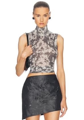 Moschino Jeans Turtleneck Top in Multi Grey - Grey. Size M (also in L).