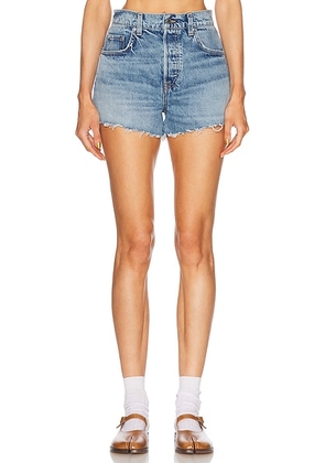 GRLFRND Charlie Low Rise Baggy Cut Off in Beverly Blvd - Blue. Size 24 (also in 28, 29, 30, 32).