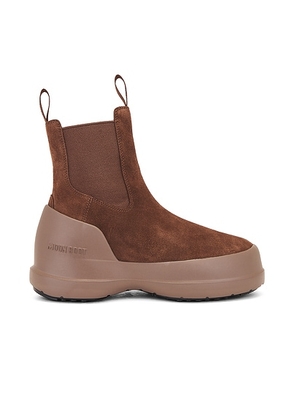 MOON BOOT Luna Chelsea Suede Boot in Brown - Brown. Size 35 (also in ).