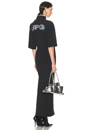 Jean Paul Gaultier High Neck Long Dress in Dark Grey - Black. Size S (also in XS).