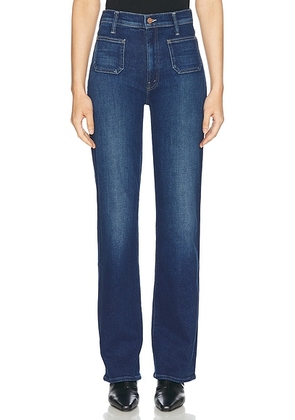 MOTHER The Patch Pocket Rambler Zip Sneak Jeans in These Boots Are Made For Walkin' - Blue. Size 29 (also in 25, 31).