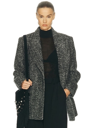 Isabel Marant Ezzia Blazer in Black & Ecru - Black. Size 38 (also in 34, 36, 40).