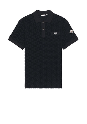 Moncler Short Sleeve Polo in Dark Navy Blue - Blue. Size L (also in M, XL/1X).