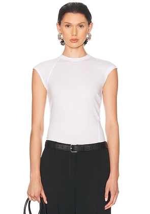 Helmut Lang Cap Sleeve Top in Optic White - White. Size S (also in M, XS).
