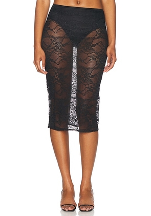 Kiki de Montparnasse Treize Lace Slip Skirt in Black - Black. Size M (also in S).