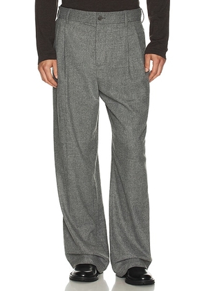 SIMKHAI Falcon Pleated Wide Leg Trouser in Charcoal Melange - Grey. Size XL/1X (also in M).