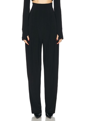 Norma Kamali High Waisted Tailored Pleat Pant in Black - Black. Size L (also in M, S, XL, XS).