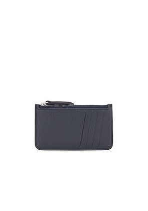 Maison Margiela Zip Card Holder in Navy - Black. Size all.