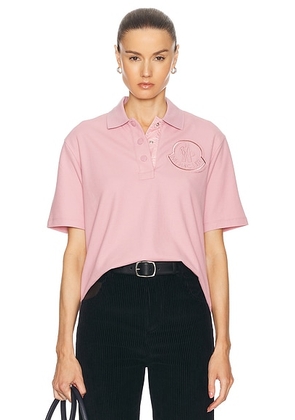 Moncler Short Sleeve Polo Top in Pink - Pink. Size M (also in ).