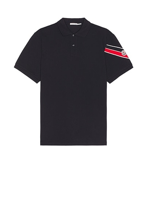 Moncler Short Sleeve Polo in Black - Black. Size L (also in S).