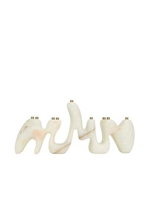 Hannah Polskin Onyx Menorah Sculpture in Green Onyx - Ivory. Size all.