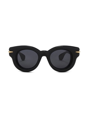 Loewe Inflated Sunglasses in Shiny Black & Smoke - Black. Size all.