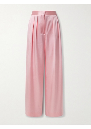Adam Lippes - Pleated Silk-charmeuse Wide-leg Pants - Pink - US2,US4,US6,US8,US10