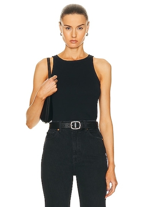 NILI LOTAN Jennifer Rib Tank Top in Dark Navy - Black. Size L (also in ).