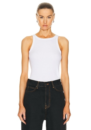 NILI LOTAN Jennifer Rib Tank Top in White - White. Size L (also in M).