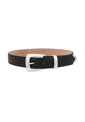 KHAITE Benny Silver Hardware Belt in Black - Black. Size 80 (also in 75, 85, 90).