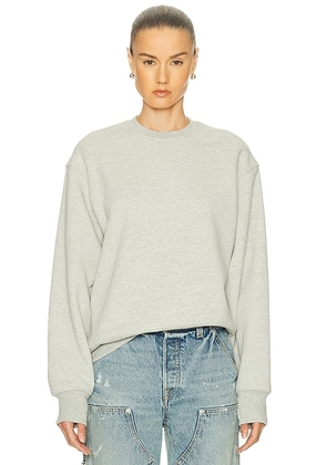 GRLFRND Essential Crew Neck Sweatshirt in Heather Grey - Light Grey. Size M (also in L, S, XL, XS, XXS).