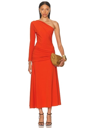 Johanna Ortiz Inspiring Hearts Ankle Dress in Paprika - Burnt Orange. Size 4 (also in 0, 6).
