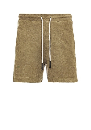 OAS Terry Shorts in Khaki - Green. Size XL/1X (also in S).