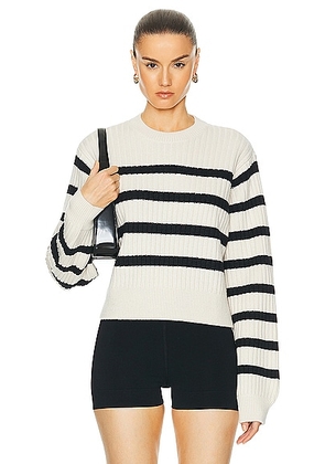 L'Academie by Marianna Brial Striped Sweater in Cream & Black - Cream. Size XL (also in ).