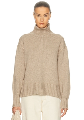 Guest In Residence Cozy Turtleneck Sweater in Taupe - Tan. Size L (also in M, S).