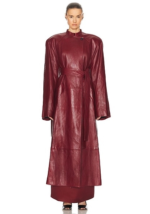 KHAITE Rothen Coat in Oxblood - Red. Size M (also in ).