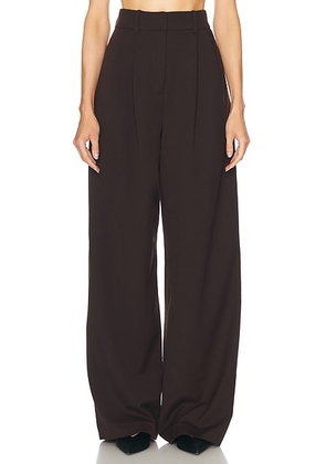 L'Academie by Marianna The High Waist Trouser in Dark Brown - Brown. Size XXS (also in XS).