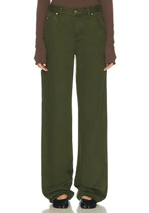 GRLFRND Bella Low Rise Boyfriend Utility in Dark Olive - Olive. Size 23 (also in 24, 25, 26, 27, 28, 29, 30, 32).