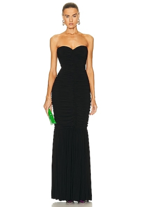 Norma Kamali Slinky Fishtail Gown in Black - Black. Size L (also in S, XS).