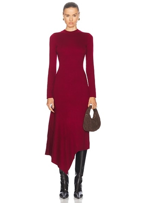 L'Academie by Marianna Odelya Asymmetrical Dress in Wine - Wine. Size L (also in M, S, XS).