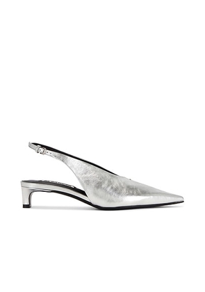 Jil Sander Sling Back Pump in Sky Grey - Metallic Silver. Size 37.5 (also in 36, 37, 39).