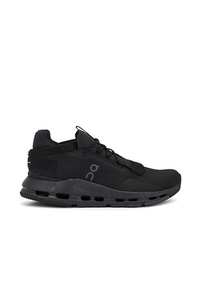 On Cloudnova 2 in All Black - Black. Size 10 (also in 10.5, 11, 11.5, 12, 12.5, 13, 7, 7.5, 8, 9, 9.5).