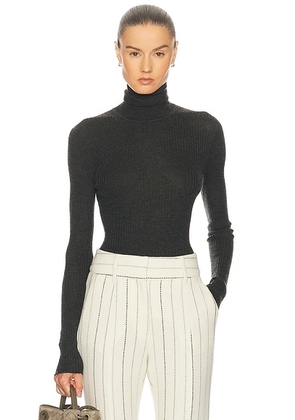 Gabriela Hearst Peppe Turtleneck Top in Charcoal - Charcoal. Size M (also in L, S).