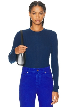 Gabriela Hearst Browning Knit Top in Washed Denim - Blue. Size M (also in L, S, XS).