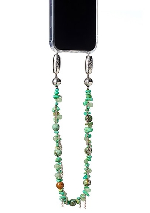 Ossa Stone + Fringe Wristlet in Turquoise - Blue. Size all.