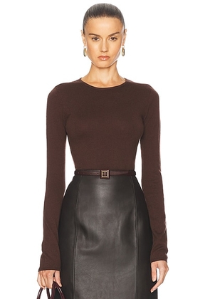 L'Academie by Marianna Maradona Knit Top in Brown - Brown. Size M (also in S, XS).