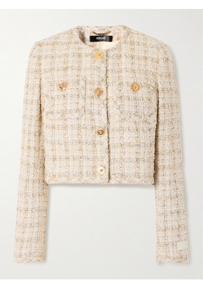Versace - Cropped Cotton-blend Tweed Jacket - Neutrals - IT36,IT38,IT40,IT42,IT44,IT46