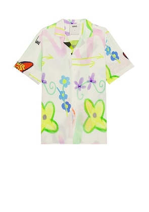 OAS Flower Shop Viscose Shirt in Multi - Ivory. Size M (also in L, XL/1X).