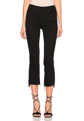 MOTHER Insider Crop Step Fray Jeans in Not Guilty - Black. Size 26 (also in 24, 27, 28).