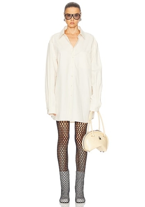 Maison Margiela Long Sleeve Button Up Top in Off White - Cream. Size 40 (also in 38, 42).